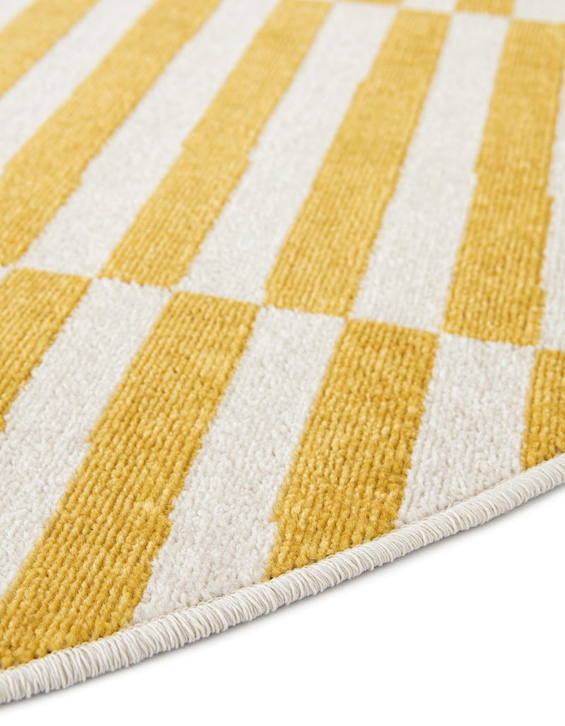 Soho Elegance Collection Area Rug -  Hudson (Yellow) Round Yellow  lifestyle 29