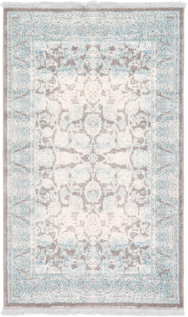 Rustic Charm Revival Collection Area Rug -  Pastoral Rectangle Light Blue Main