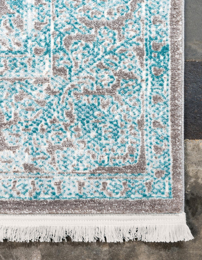 Rustic Charm Revival Collection Area Rug -  Pastoral Rectangle Light Blue  lifestyle 11