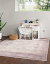 Rustic Charm Revival Collection Area Rug -  Pastoral Square Lilac  lifestyle 27