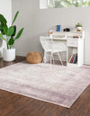 Rustic Charm Revival Collection Area Rug -  Pastoral Square Lilac  lifestyle 34