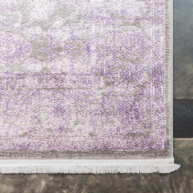 Rustic Charm Revival Collection Area Rug -  Pastoral Square Lilac  lifestyle 57