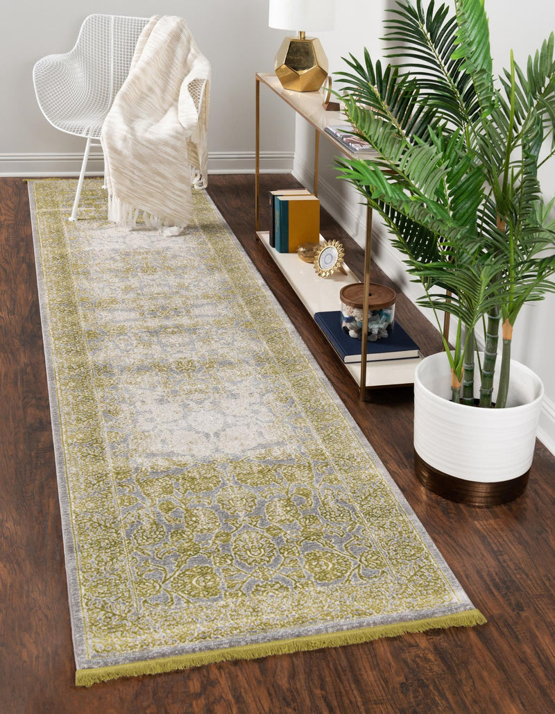 Rustic Charm Revival Collection Area Rug -  Pastoral Runner Light Green  lifestyle 47