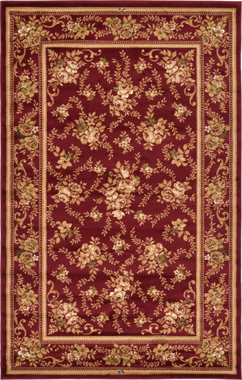 Versailles Elegance Collection Area Rug -  Meudon Rectangle Burgundy Main