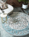 Rustic Charm Revival Collection Area Rug -  Pastoral Round Light Blue  lifestyle 23