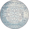 Rustic Charm Revival Collection Area Rug -  Pastoral Round Light Blue  lifestyle 16