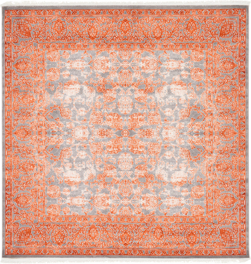 Rustic Charm Revival Collection Area Rug -  Pastoral Square Terracotta  lifestyle 18