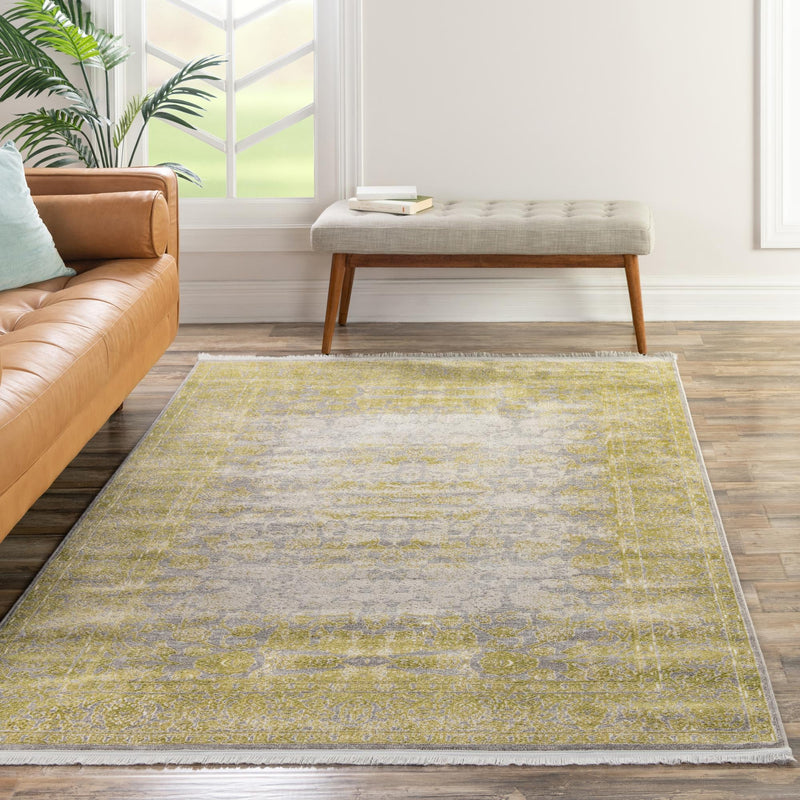 Rustic Charm Revival Collection Area Rug -  Pastoral Rectangle Light Green  lifestyle 13