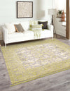 Rustic Charm Revival Collection Area Rug -  Pastoral Square Light Green  lifestyle 50