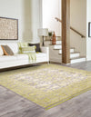 Rustic Charm Revival Collection Area Rug -  Pastoral Square Light Green  lifestyle 63