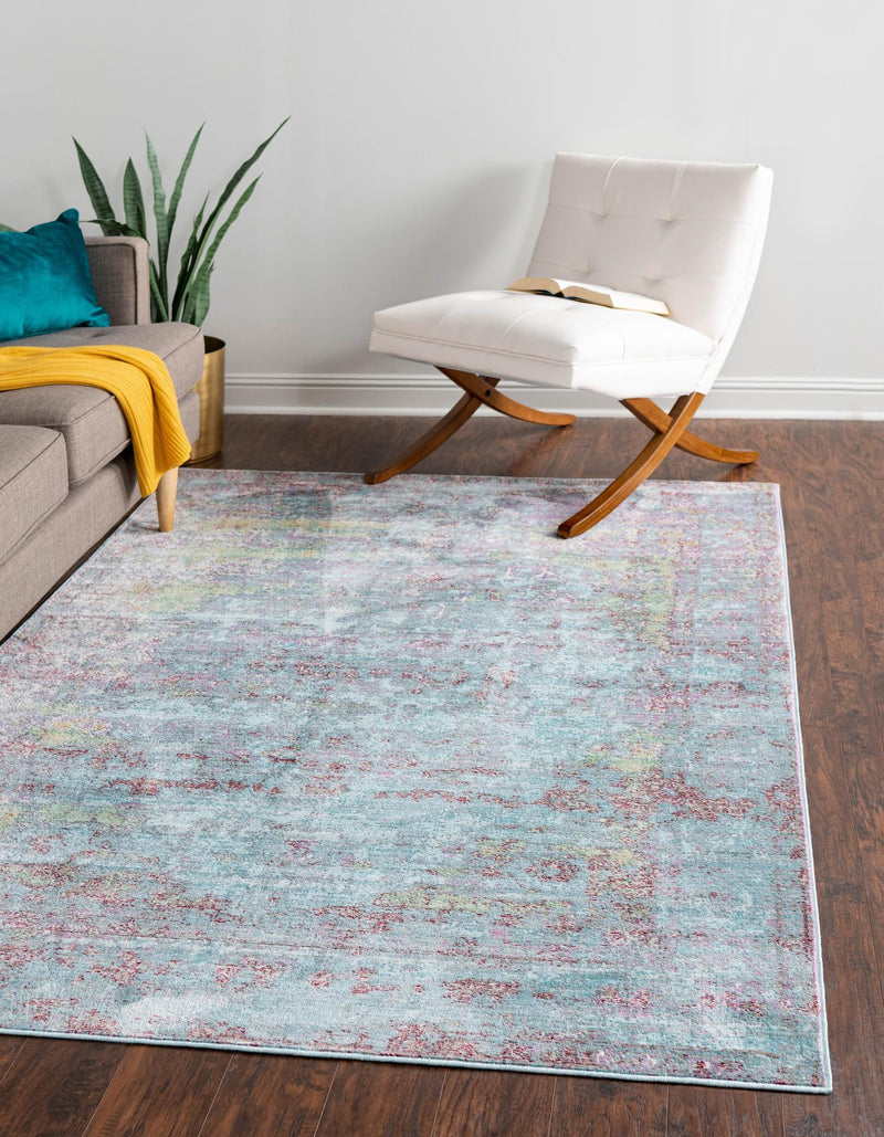 Lagoon Luxe Collection Area Rug -  Seabird Rectangle Blue  lifestyle 2