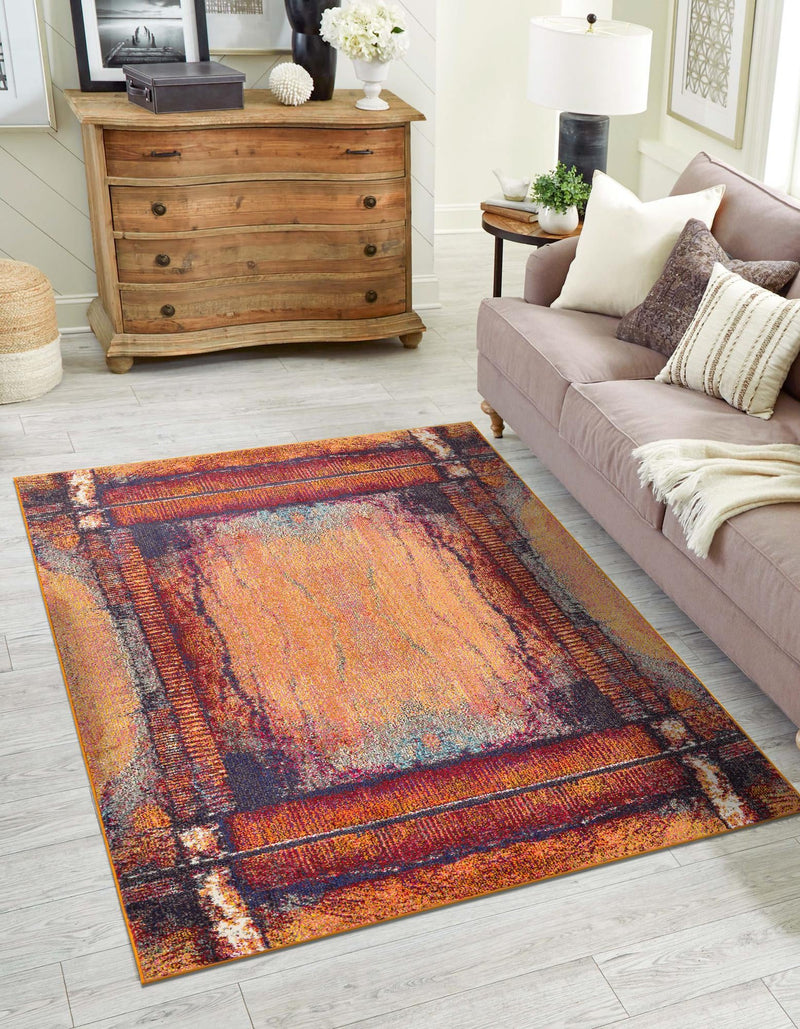 Marrakesh Elegance Collection Area Rug -  Sijilmasa Rectangle Orange  lifestyle 3