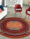 Marrakesh Elegance Collection Area Rug -  Sijilmasa Round Orange  lifestyle 30