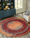 Marrakesh Elegance Collection Area Rug -  Sijilmasa Round Orange  lifestyle 33