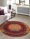 Marrakesh Elegance Collection Area Rug -  Sijilmasa Round Orange  lifestyle 38