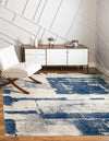 Antique Tapestry Collection Area Rug -  Blenheim Square Navy Blue  lifestyle 30