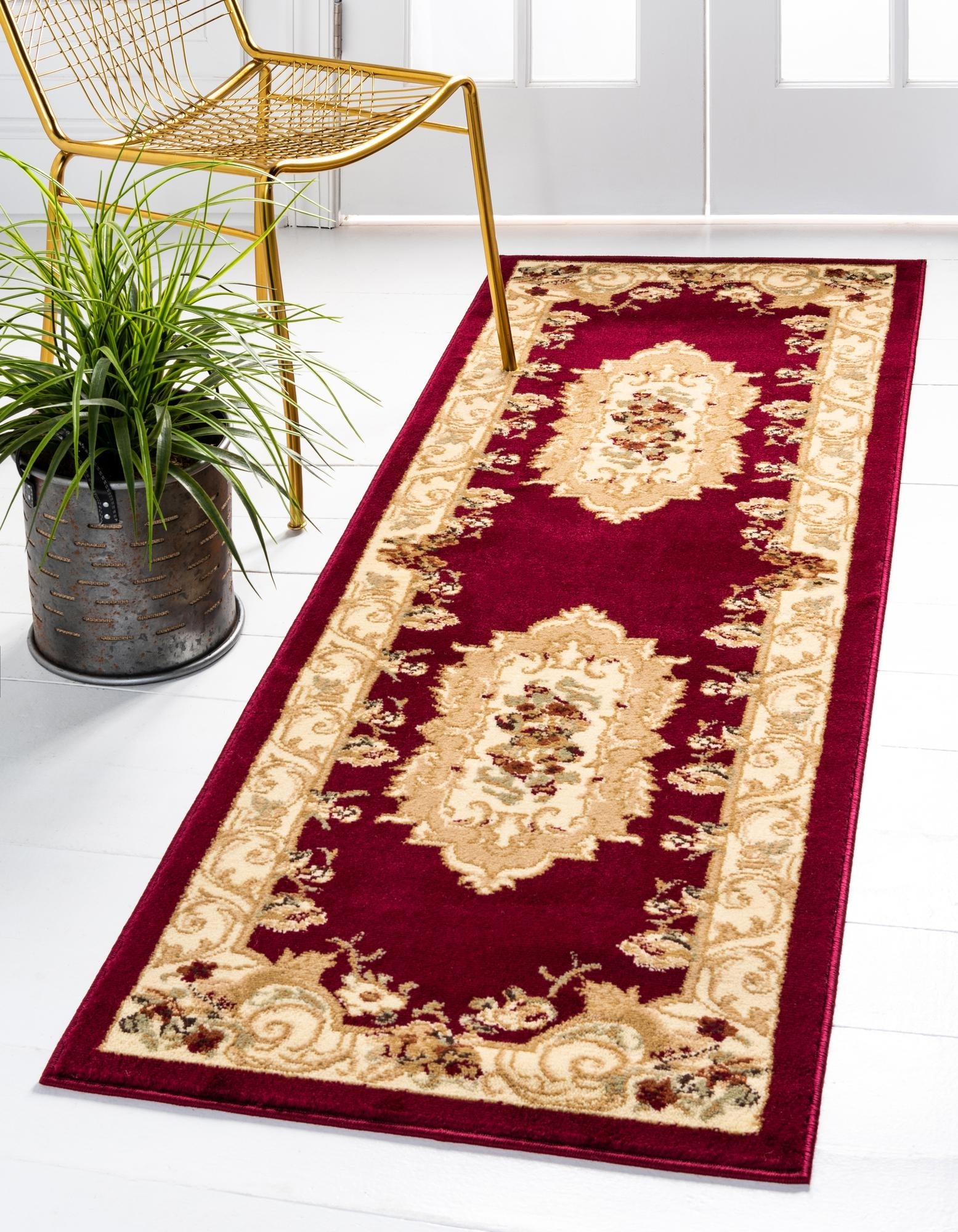 Versailles Elegance Collection Area Rug -  Louveciennes (Red)