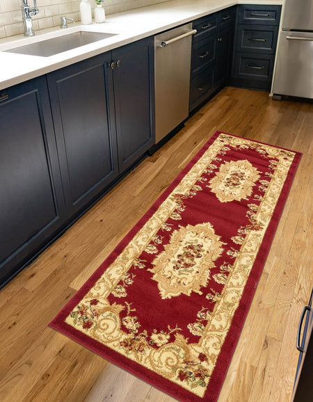 Versailles Elegance Collection Area Rug -  Louveciennes (Red)