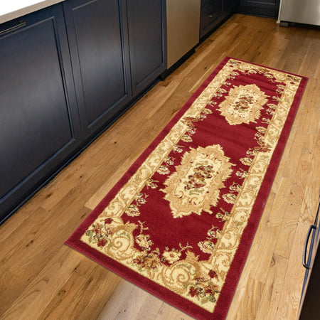 Versailles Elegance Collection Area Rug -  Louveciennes (Red)