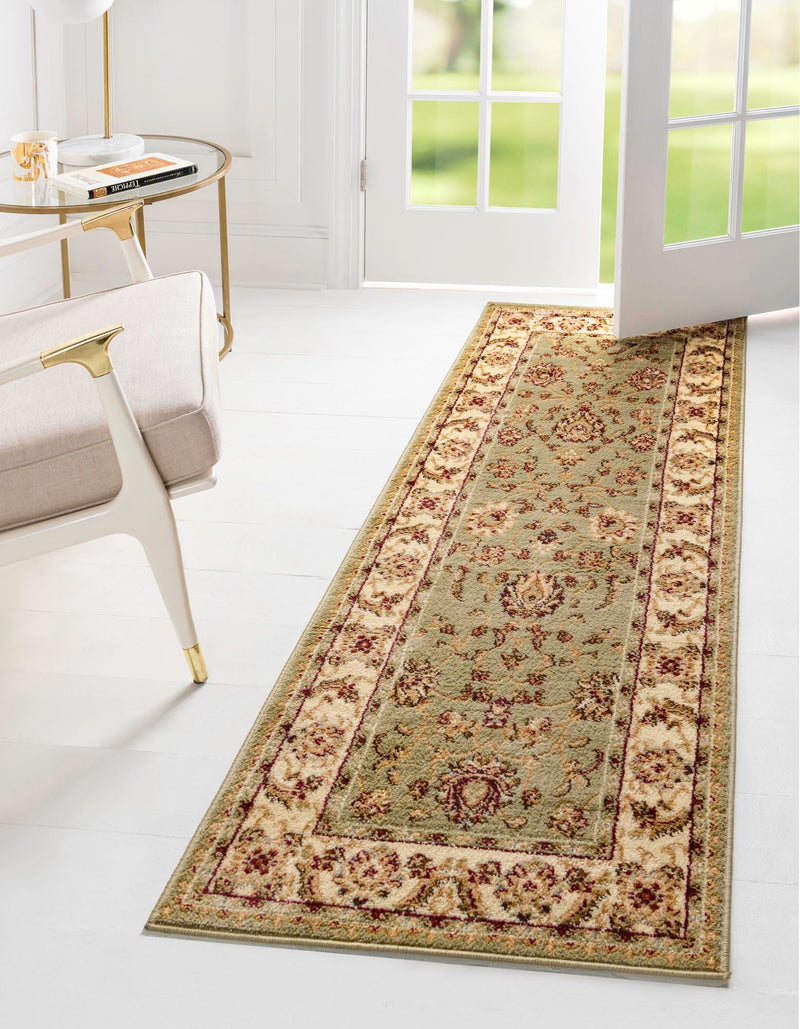 Jaipur Elegance Collection Area Rug -  Nahargarh (Green) Runner Green  lifestyle 22