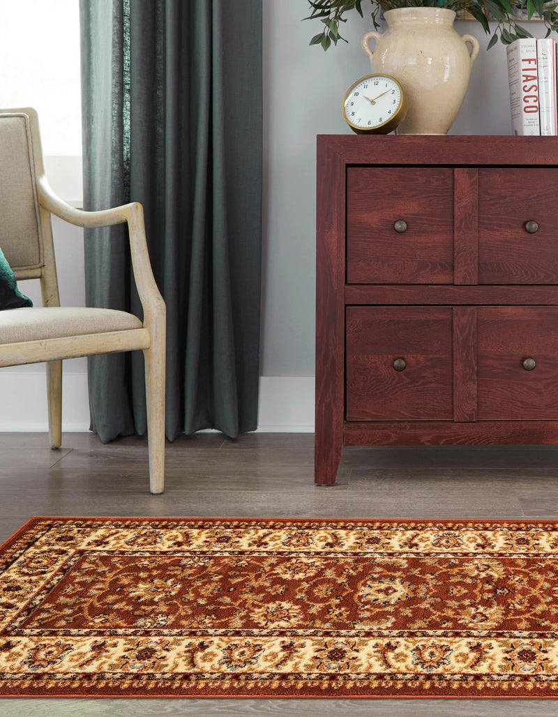 Jaipur Elegance Collection Area Rug -  Nahargarh (Brick Red Light Rose) Runner Brick Red Light Rose  lifestyle 28