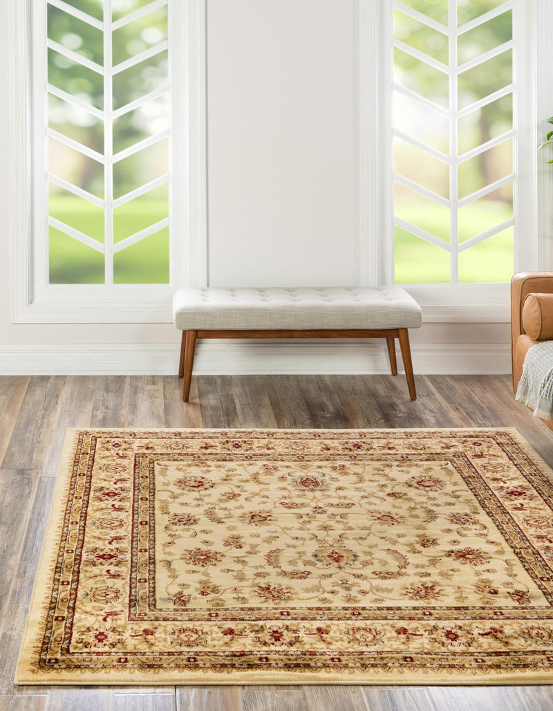 Jaipur Elegance Collection Area Rug -  Nahargarh (Cream) Square Cream  lifestyle 21