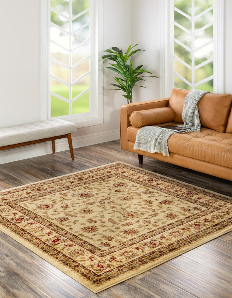 Jaipur Elegance Collection Area Rug -  Nahargarh (Cream) Square Cream  lifestyle 26