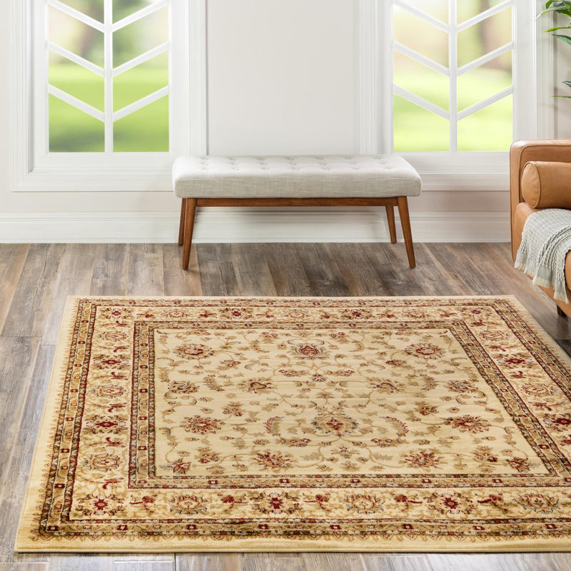 Jaipur Elegance Collection Area Rug -  Nahargarh (Cream) Square Cream  lifestyle 87