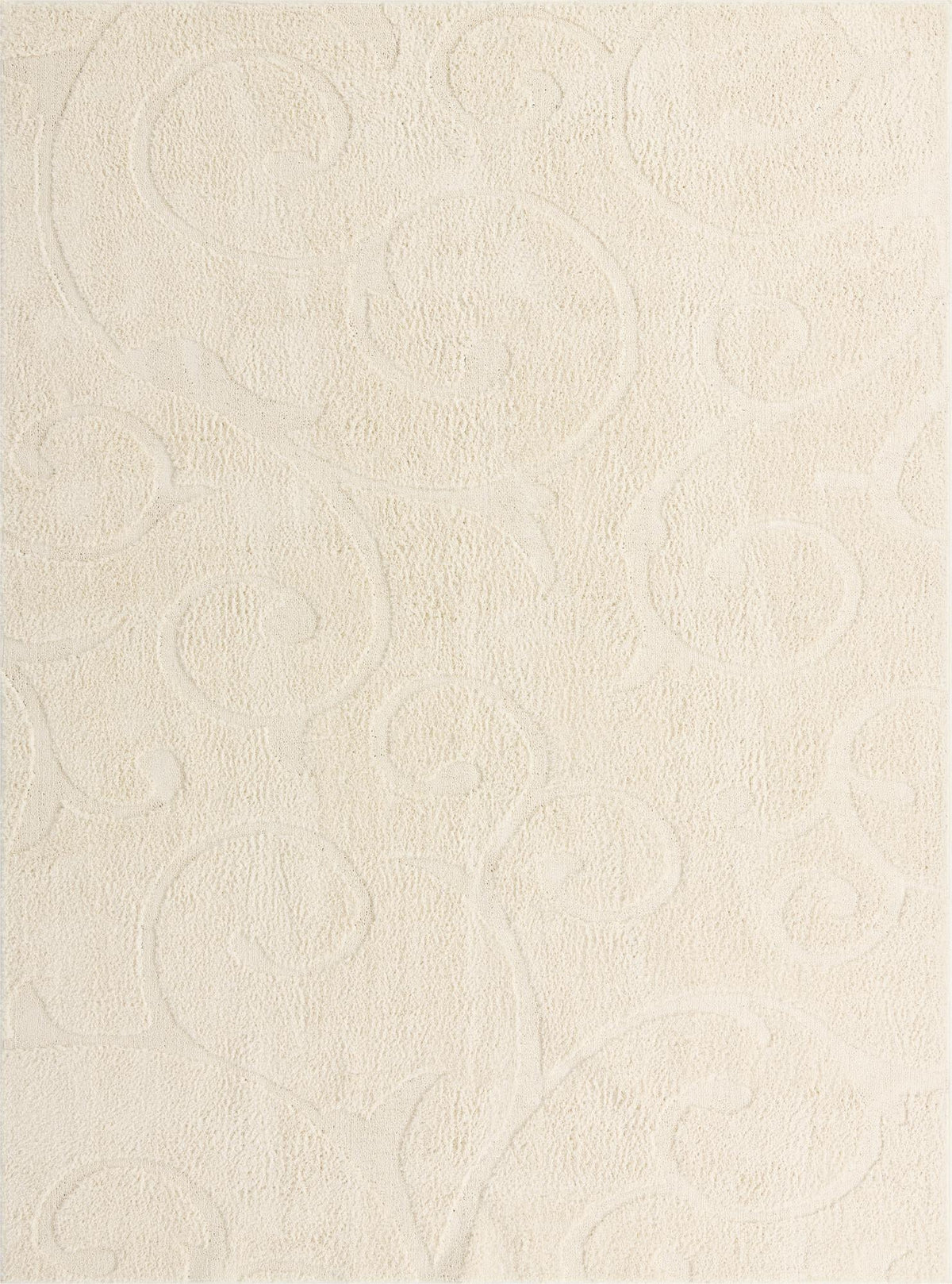 Botanical Bliss Shag Collection Area Rug - Blossomdale Rectangle Ivory Main