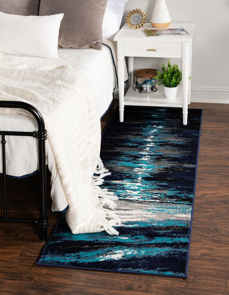 Urban Oasis Collection Area Rug -  Flushing Runner Navy Blue  lifestyle 23