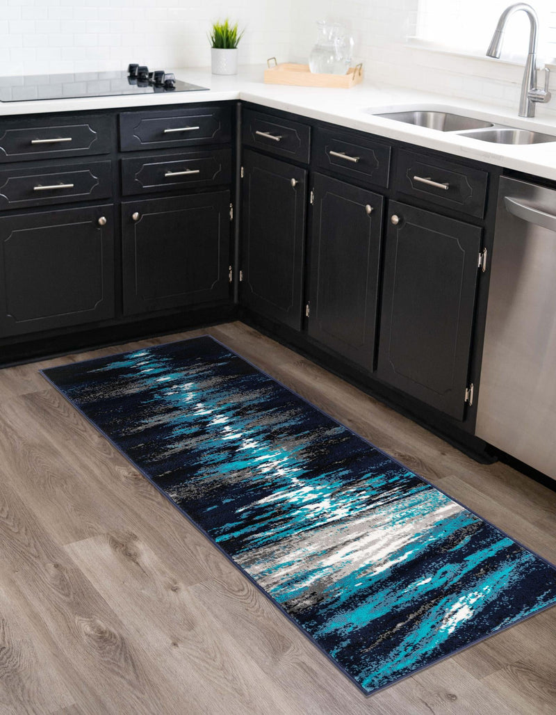 Urban Oasis Collection Area Rug -  Flushing Runner Navy Blue  lifestyle 28