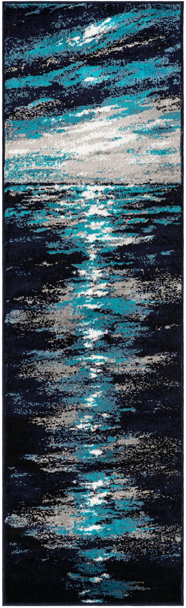 Urban Oasis Collection Area Rug -  Flushing Runner Navy Blue  lifestyle 18