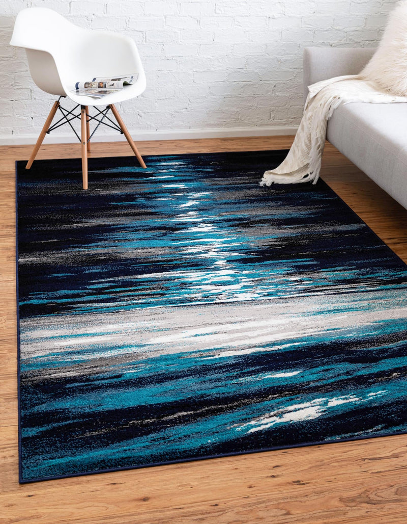 Urban Oasis Collection Area Rug -  Flushing Rectangle Navy Blue  lifestyle 2