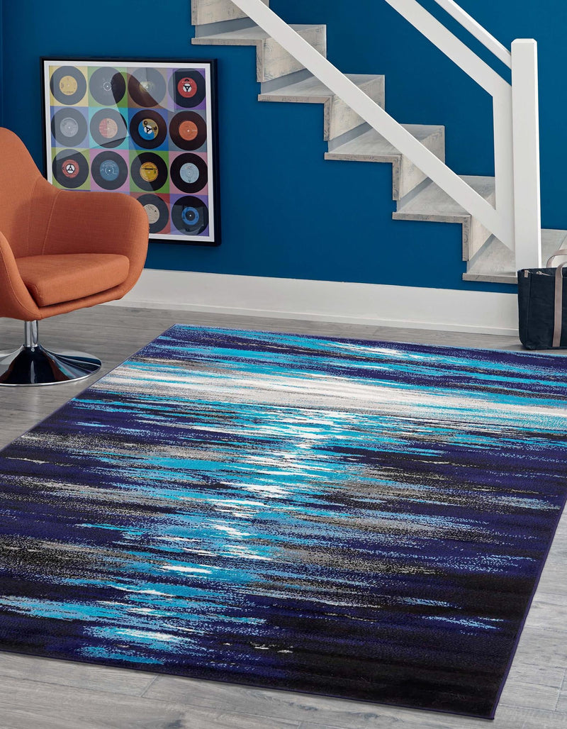 Urban Oasis Collection Area Rug -  Flushing Rectangle Navy Blue  lifestyle 4