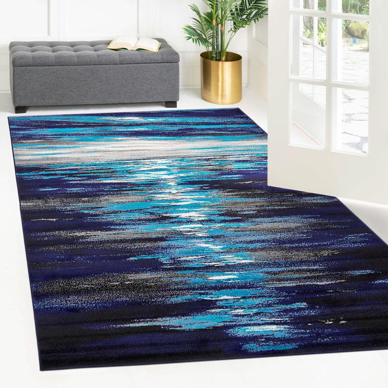 Urban Oasis Collection Area Rug -  Flushing Rectangle Navy Blue  lifestyle 16