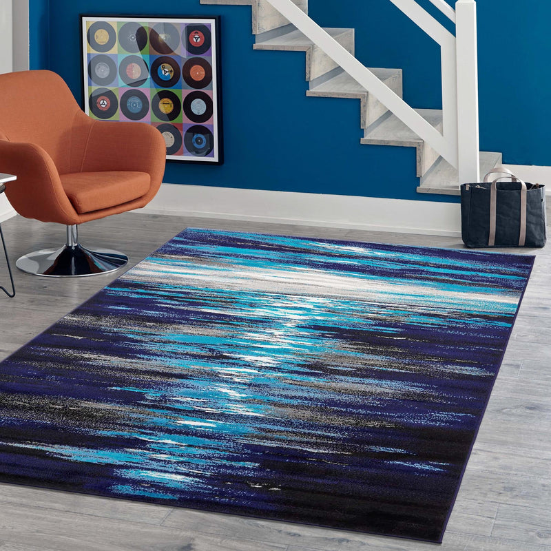 Urban Oasis Collection Area Rug -  Flushing Rectangle Navy Blue  lifestyle 17