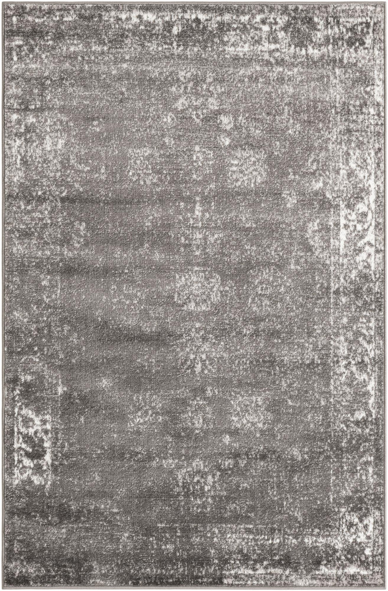 Riviera Elegance Collection Area Rug - Antibes (Dark Gray) Rectangle Dark Gray Main