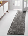 Riviera Elegance Collection Area Rug - Antibes (Dark Gray) Runner Dark Gray  lifestyle 0