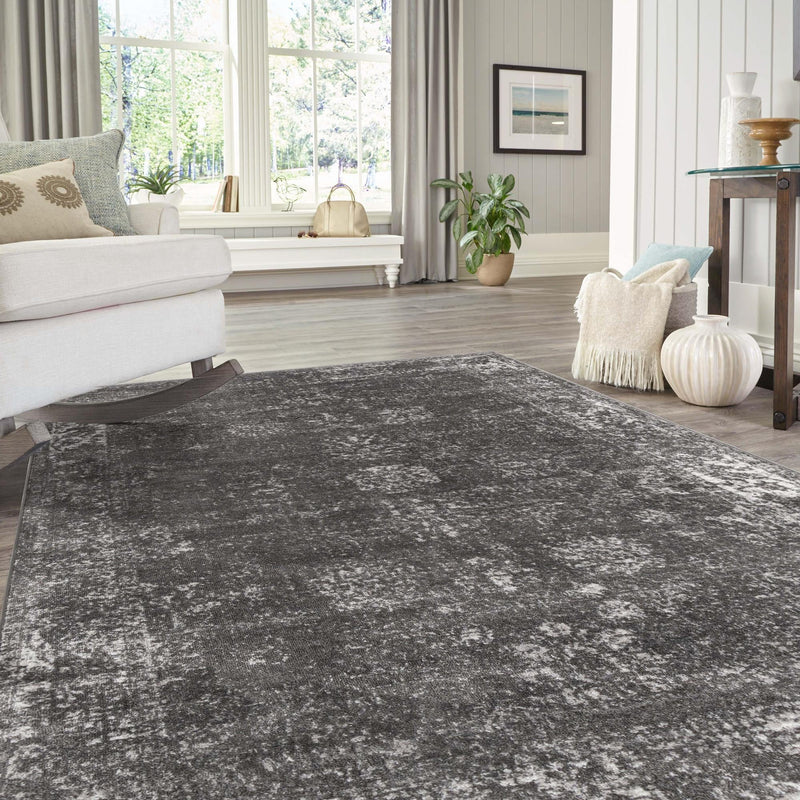 Riviera Elegance Collection Area Rug - Antibes (Dark Gray) Rectangle Dark Gray  lifestyle 54