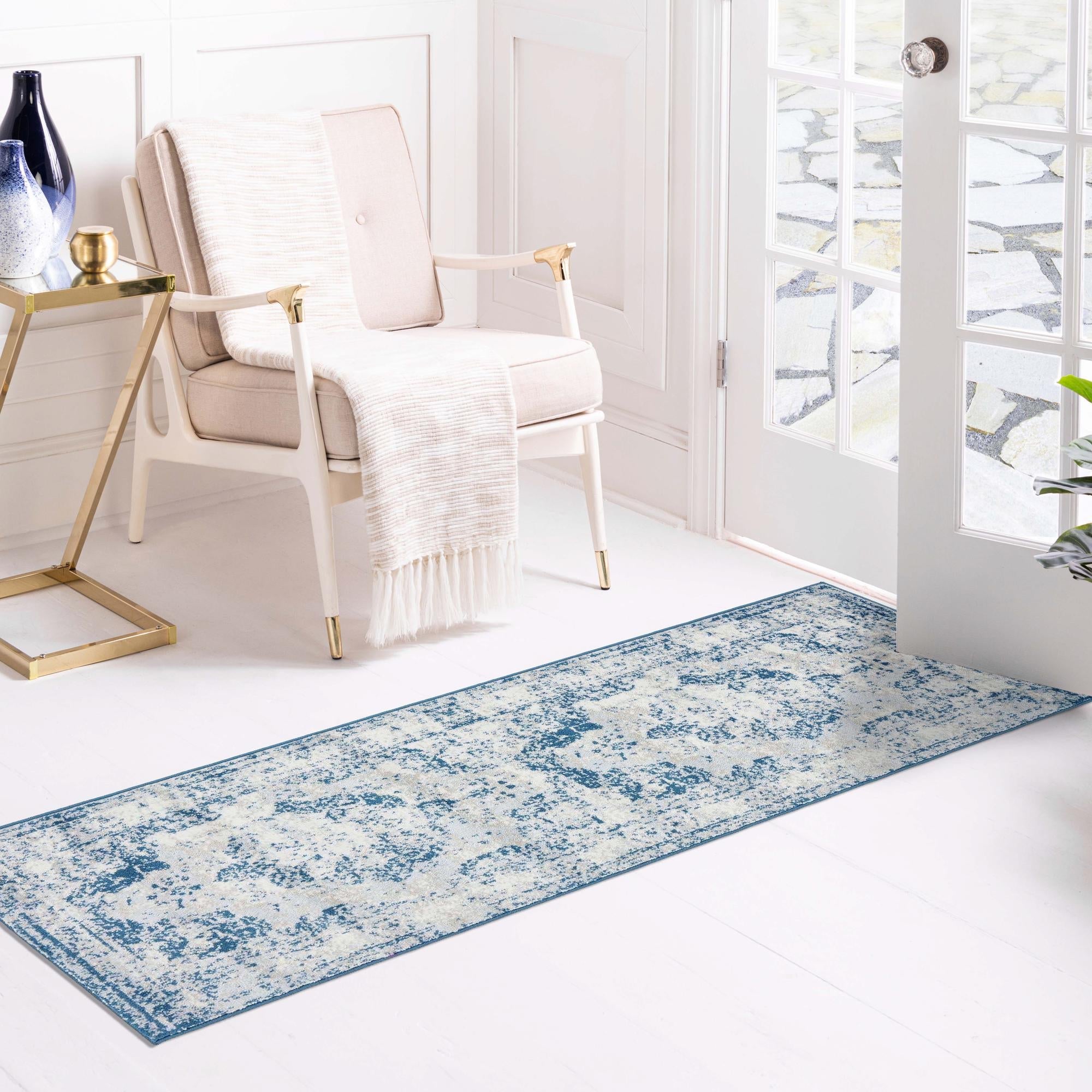 Riviera Elegance Collection Area Rug -  Menton (Blue)