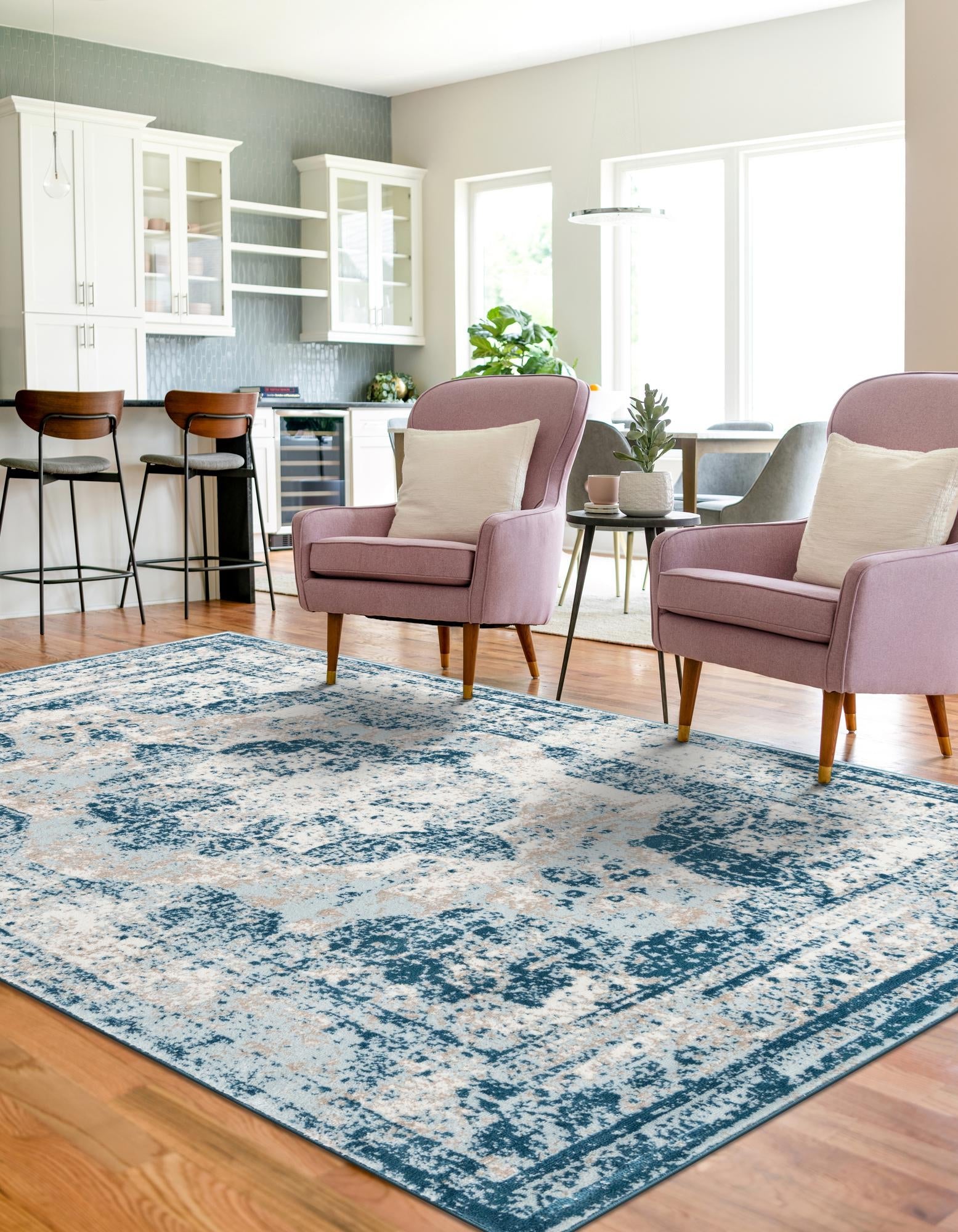 Riviera Elegance Collection Area Rug -  Menton (Blue)