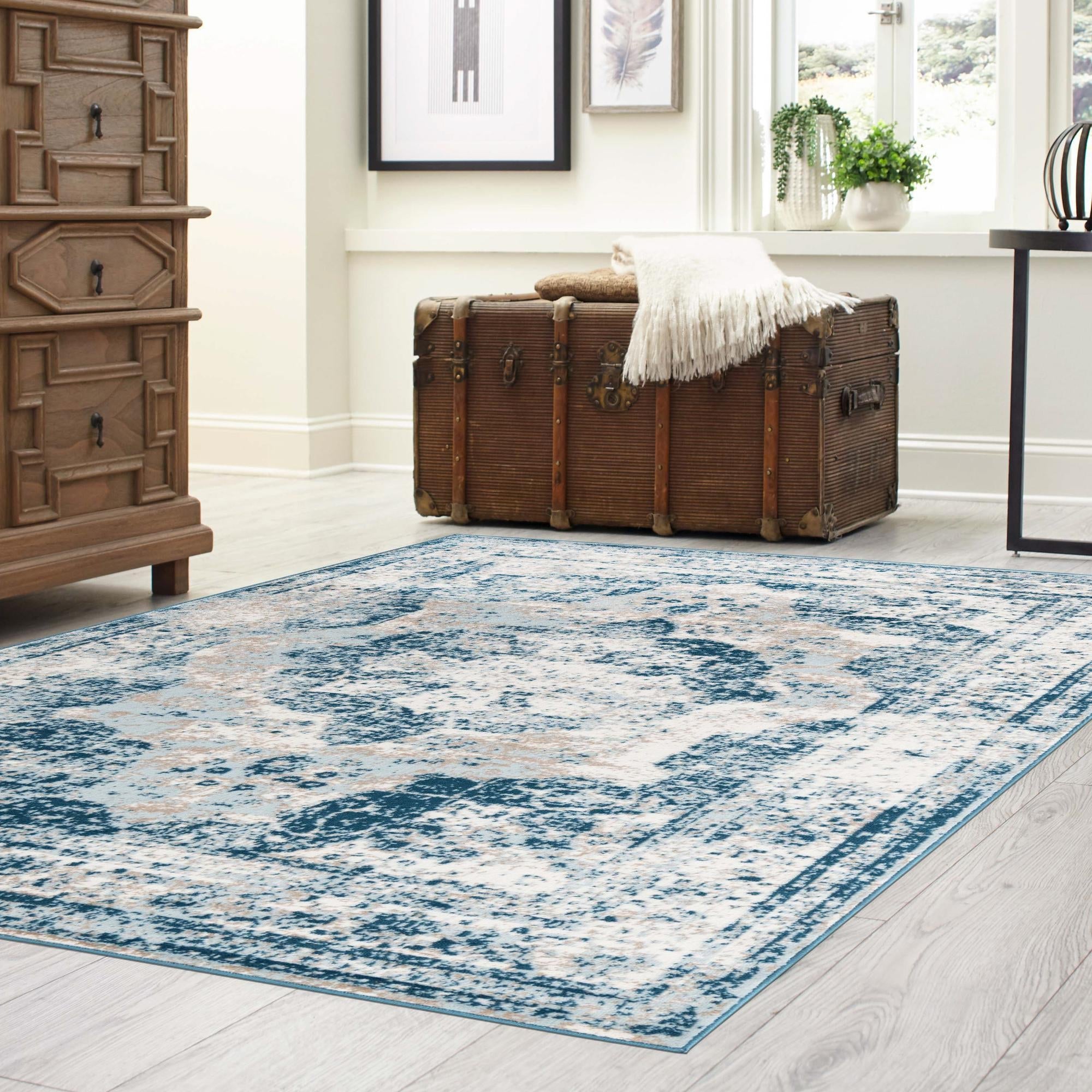 Riviera Elegance Collection Area Rug -  Menton (Blue)