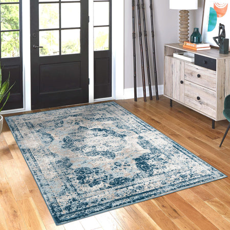 Riviera Elegance Collection Area Rug -  Menton (Blue)