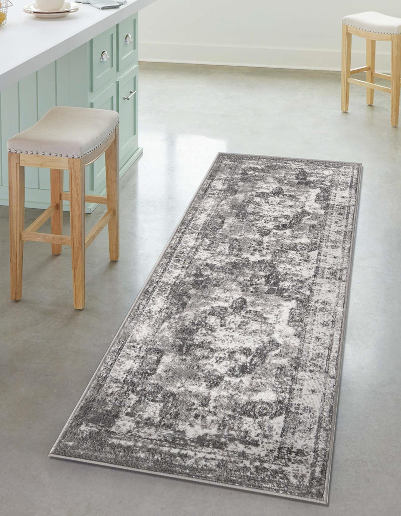 Riviera Elegance Collection Area Rug -  Menton (Gray) Runner Gray  lifestyle 11