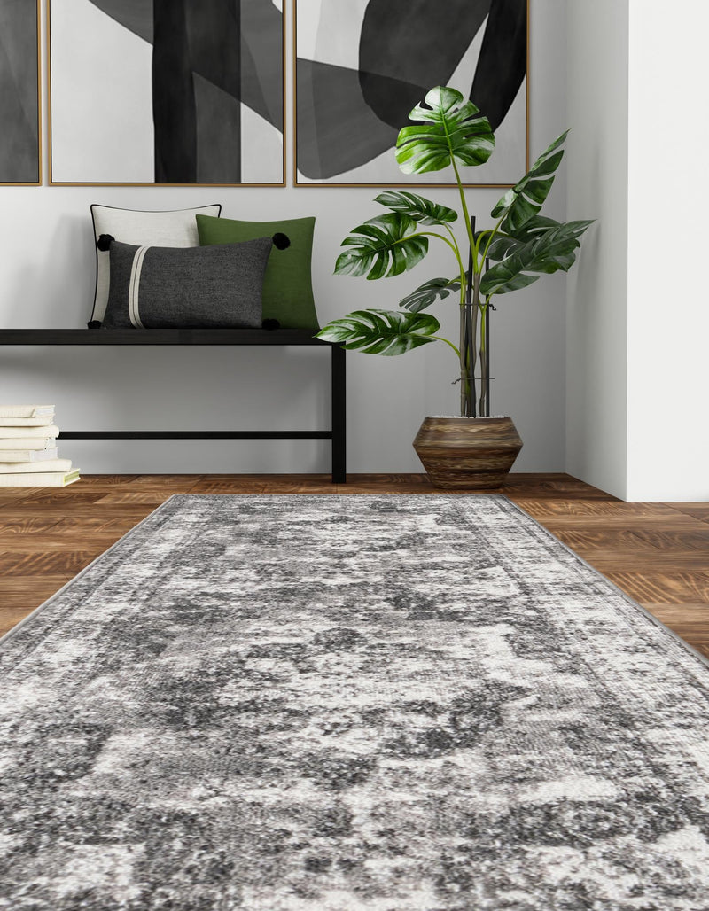 Riviera Elegance Collection Area Rug -  Menton (Gray) Runner Gray  lifestyle 14