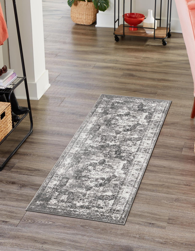 Riviera Elegance Collection Area Rug -  Menton (Gray) Runner Gray  lifestyle 21