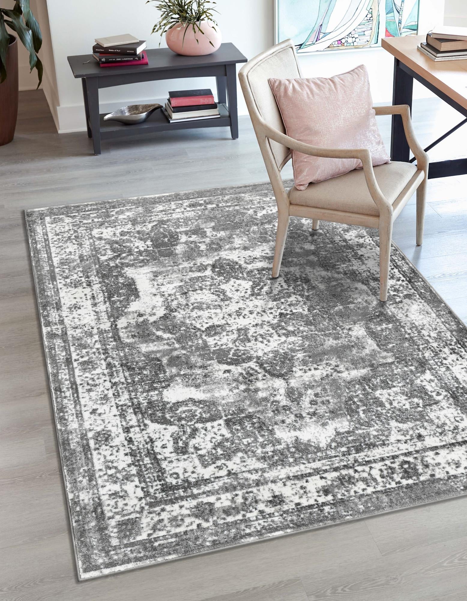 Riviera Elegance Collection Area Rug -  Menton (Gray)