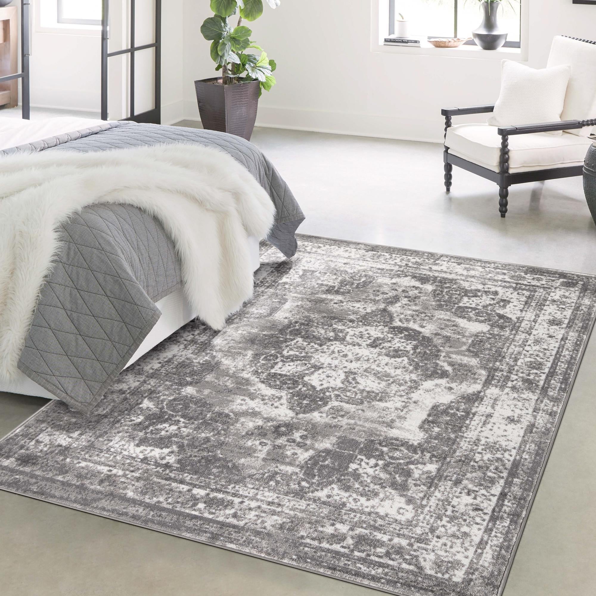 Riviera Elegance Collection Area Rug -  Menton (Gray)