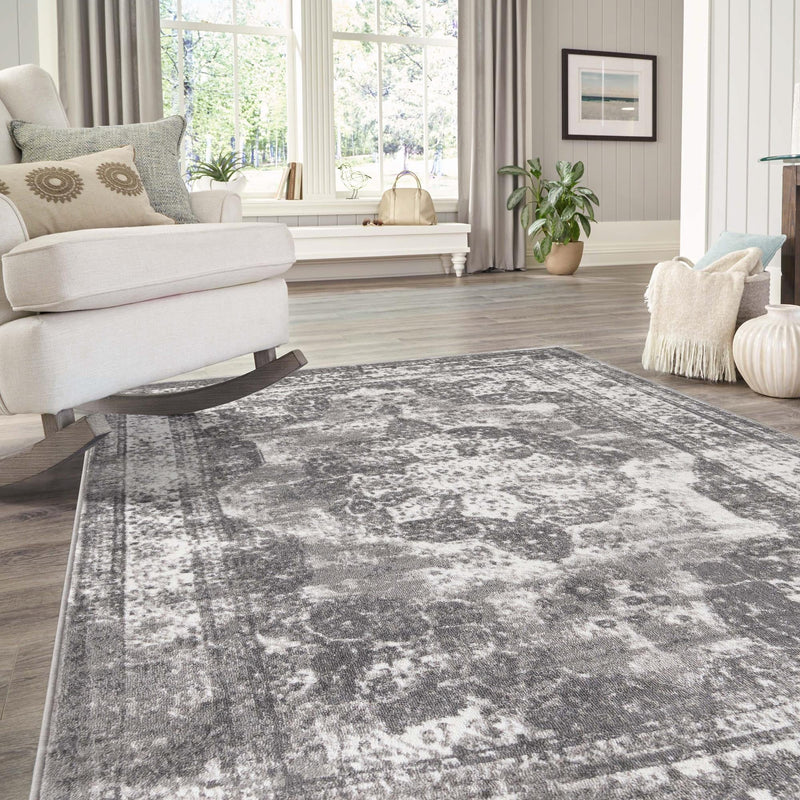 Riviera Elegance Collection Area Rug -  Menton (Gray) Rectangle Gray  lifestyle 42