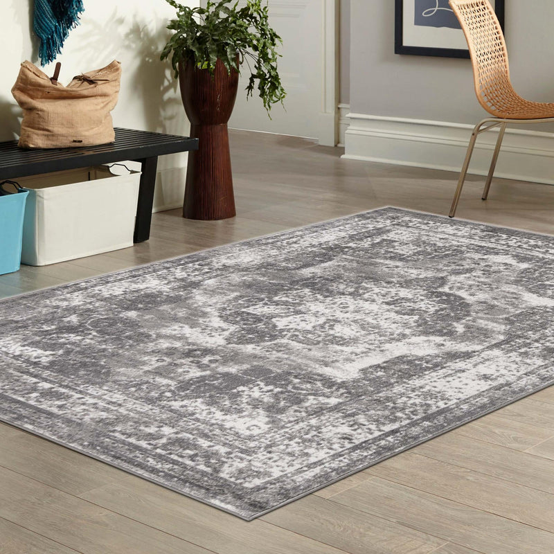 Riviera Elegance Collection Area Rug -  Menton (Gray) Rectangle Gray  lifestyle 43